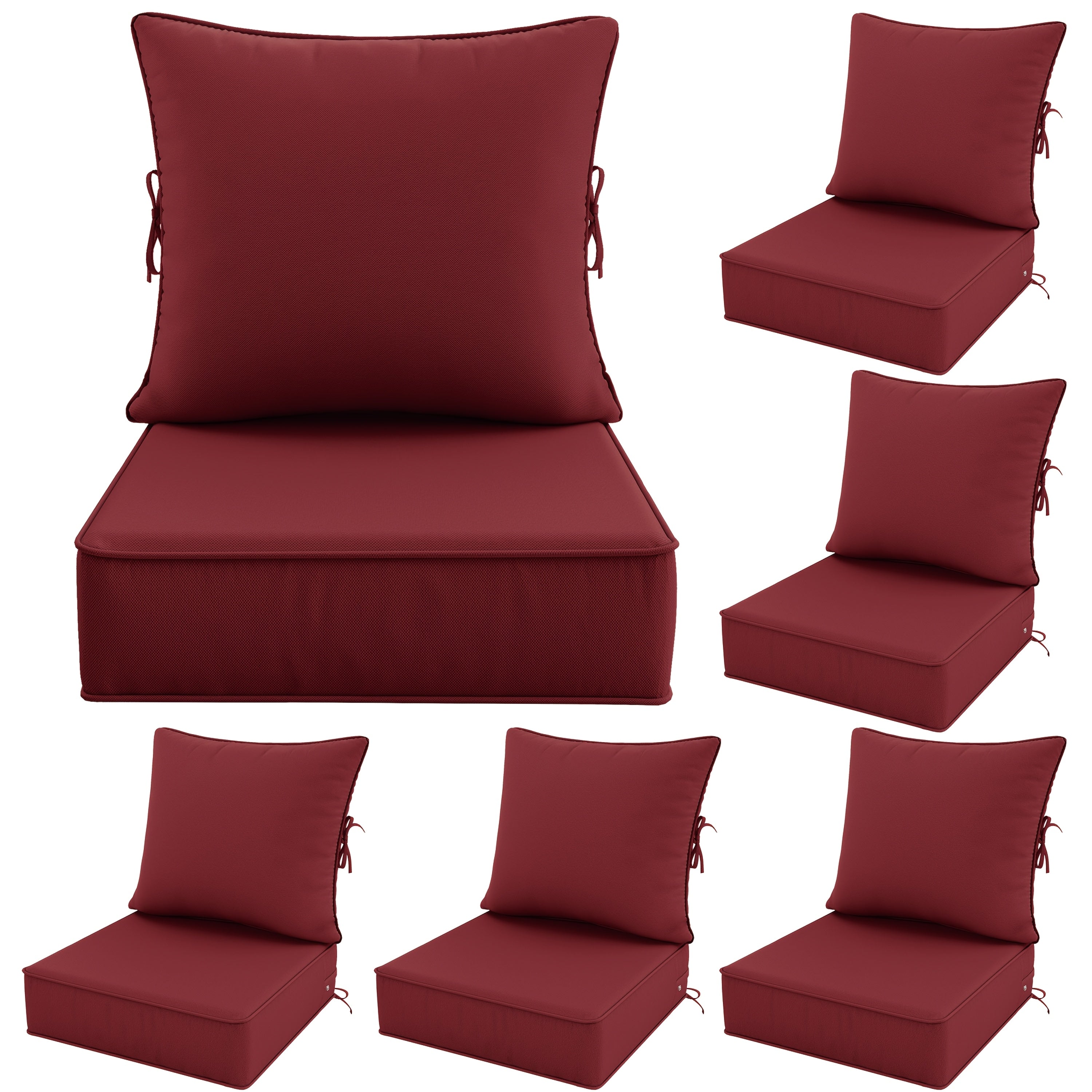 Outdoor Cushion Set of 1pc\u002F2pcs\u002F4pcs\u002F6pcs - Thick 35D High-Density Foam Cushions Measuring 24*24*6.5 Inches, Featuring Quick Rebound, High Durability, And Easy Cleaning, Suitable for Outdoor Furniture Like Sofas And Patio Chairs