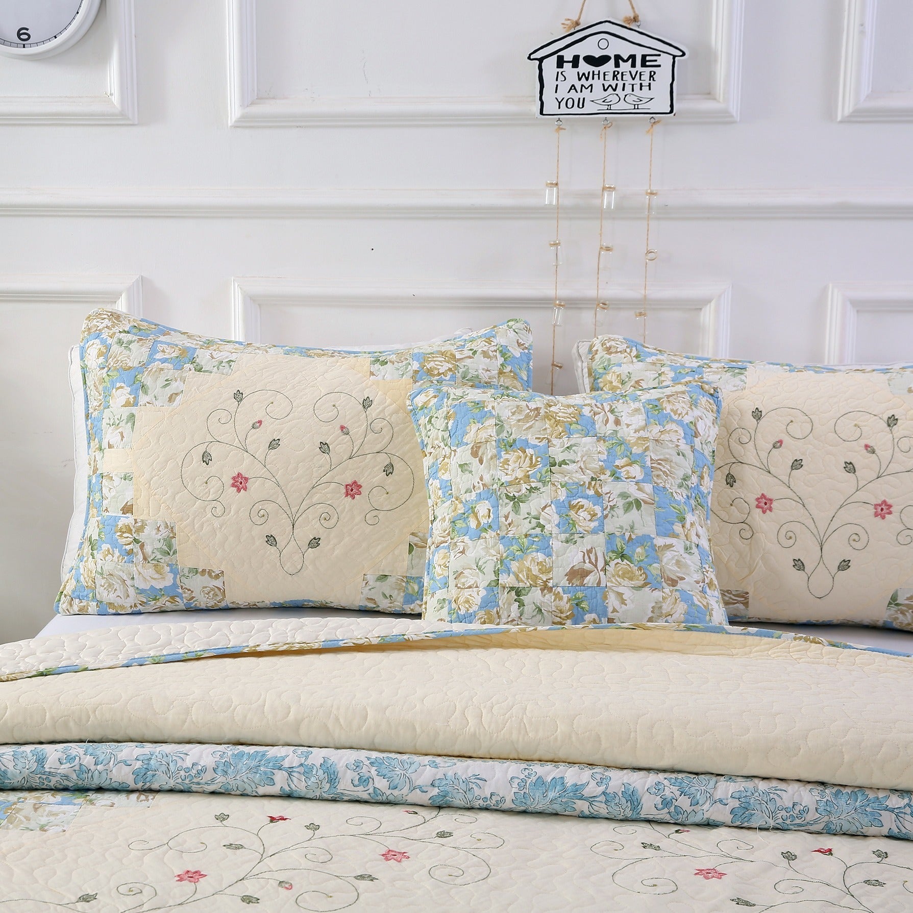 1pc Luxurious Cotton Stitched Embroidery Cushion - Soft Decorative Throw Pillow for Home, Bedroom, College Dorm, Camper, RV and Guestroom - - Machine Washable