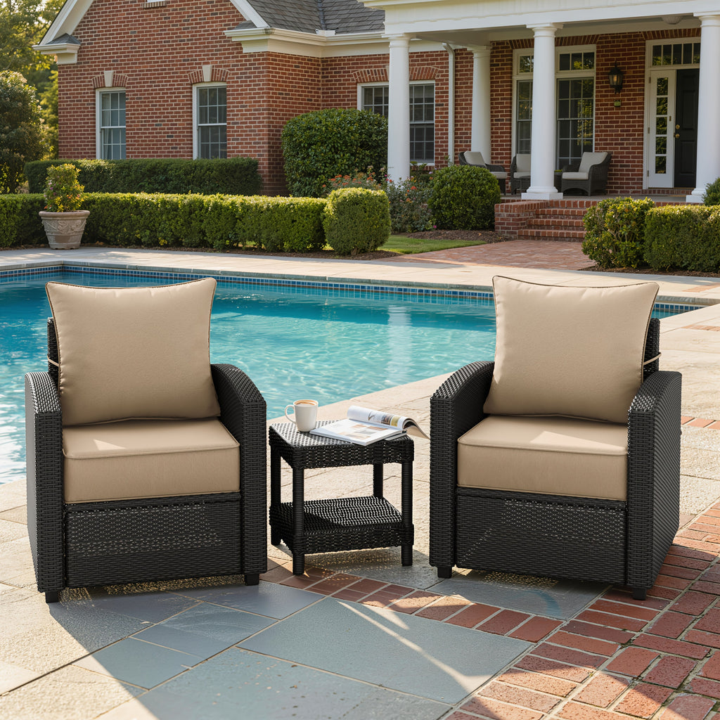 Outdoor Cushion Set of 1pc\u002F2pcs\u002F4pcs\u002F6pcs - Thick 35D High-Density Foam Cushions Measuring 24*24*6.5 Inches, Featuring Quick Rebound, High Durability, And Easy Cleaning, Suitable for Outdoor Furniture Like Sofas And Patio Chairs