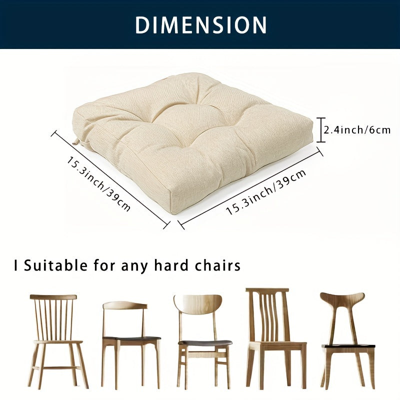 Soft Chair Cushions Set of 4 Soft Chair Cushions for Dining Chairs, Indoor Kitchen Chair Cushions with Ties, 15.3\