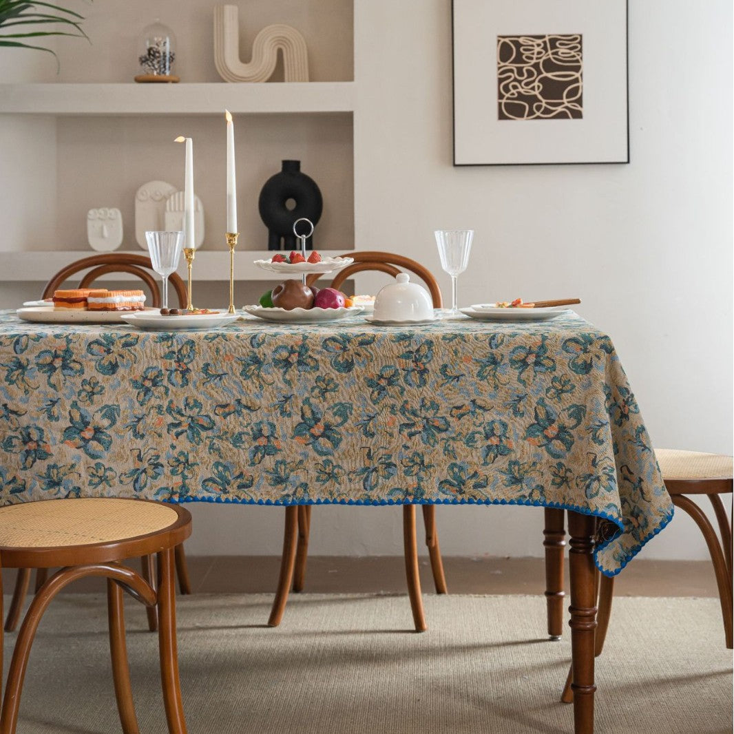 Neat And Fresh Jacquard Tablecloth Bohemian Contrast Color Embroidered Dining Tablecloth Versatile Rectangular Factory Direct Supply