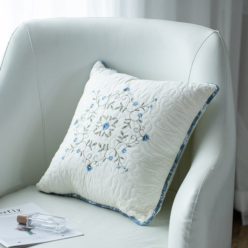 1pc Luxurious Cotton Stitched Embroidery Cushion - Soft Decorative Throw Pillow for Home, Bedroom, College Dorm, Camper, RV and Guestroom - - Machine Washable