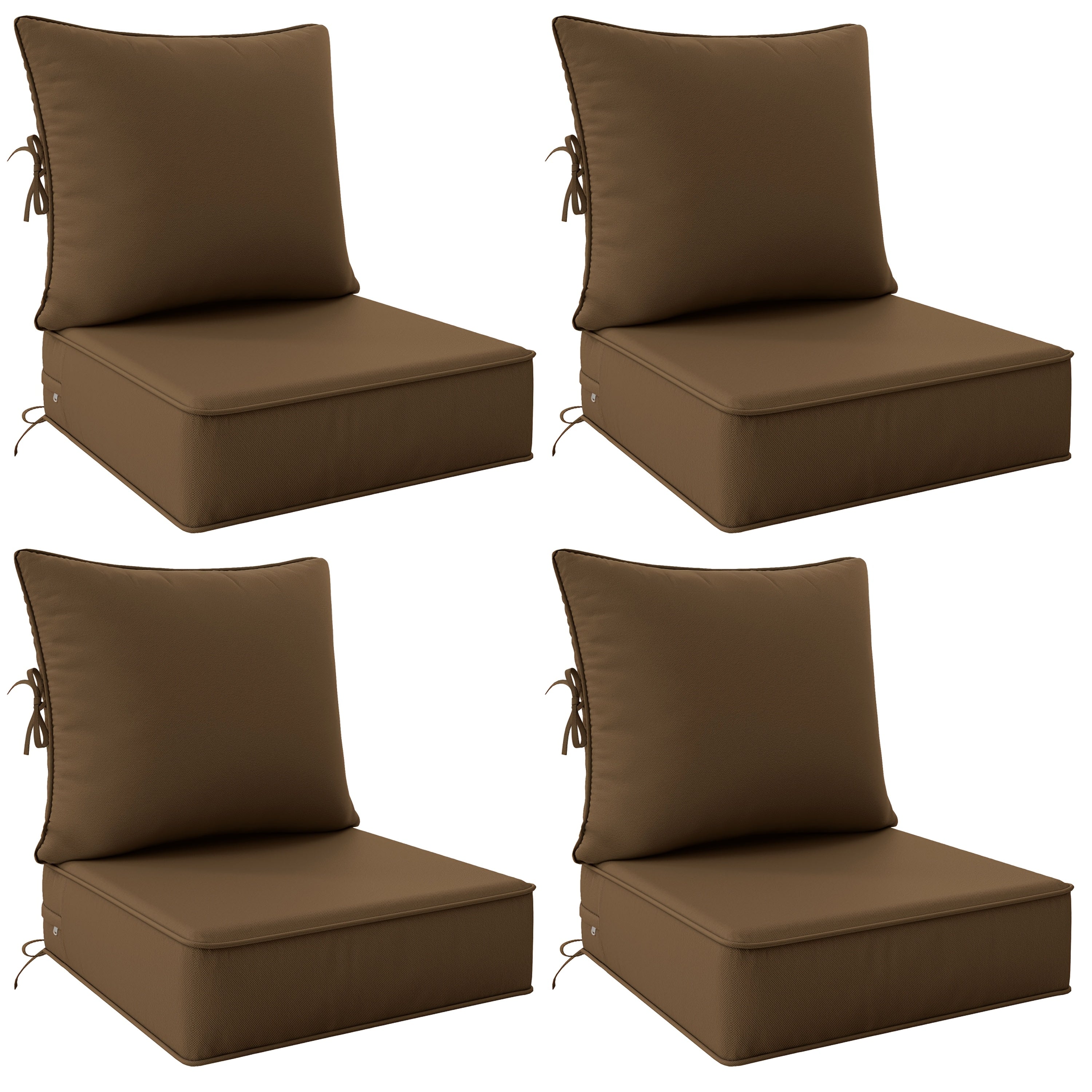 Outdoor Cushion Set of 1pc\u002F2pcs\u002F4pcs\u002F6pcs - Thick 35D High-Density Foam Cushions Measuring 24*24*6.5 Inches, Featuring Quick Rebound, High Durability, And Easy Cleaning, Suitable for Outdoor Furniture Like Sofas And Patio Chairs