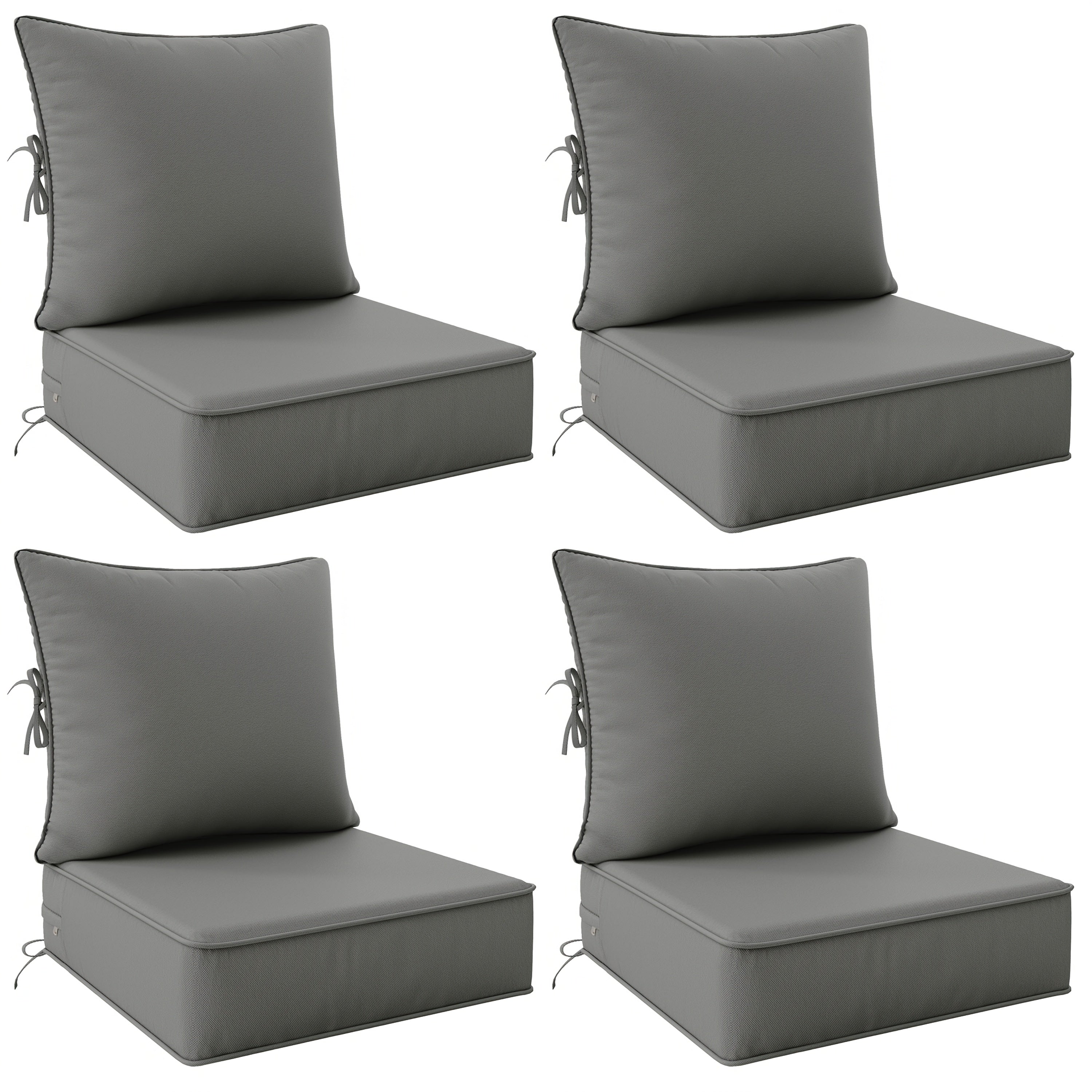Outdoor Cushion Set of 1pc\u002F2pcs\u002F4pcs\u002F6pcs - Thick 35D High-Density Foam Cushions Measuring 24*24*6.5 Inches, Featuring Quick Rebound, High Durability, And Easy Cleaning, Suitable for Outdoor Furniture Like Sofas And Patio Chairs