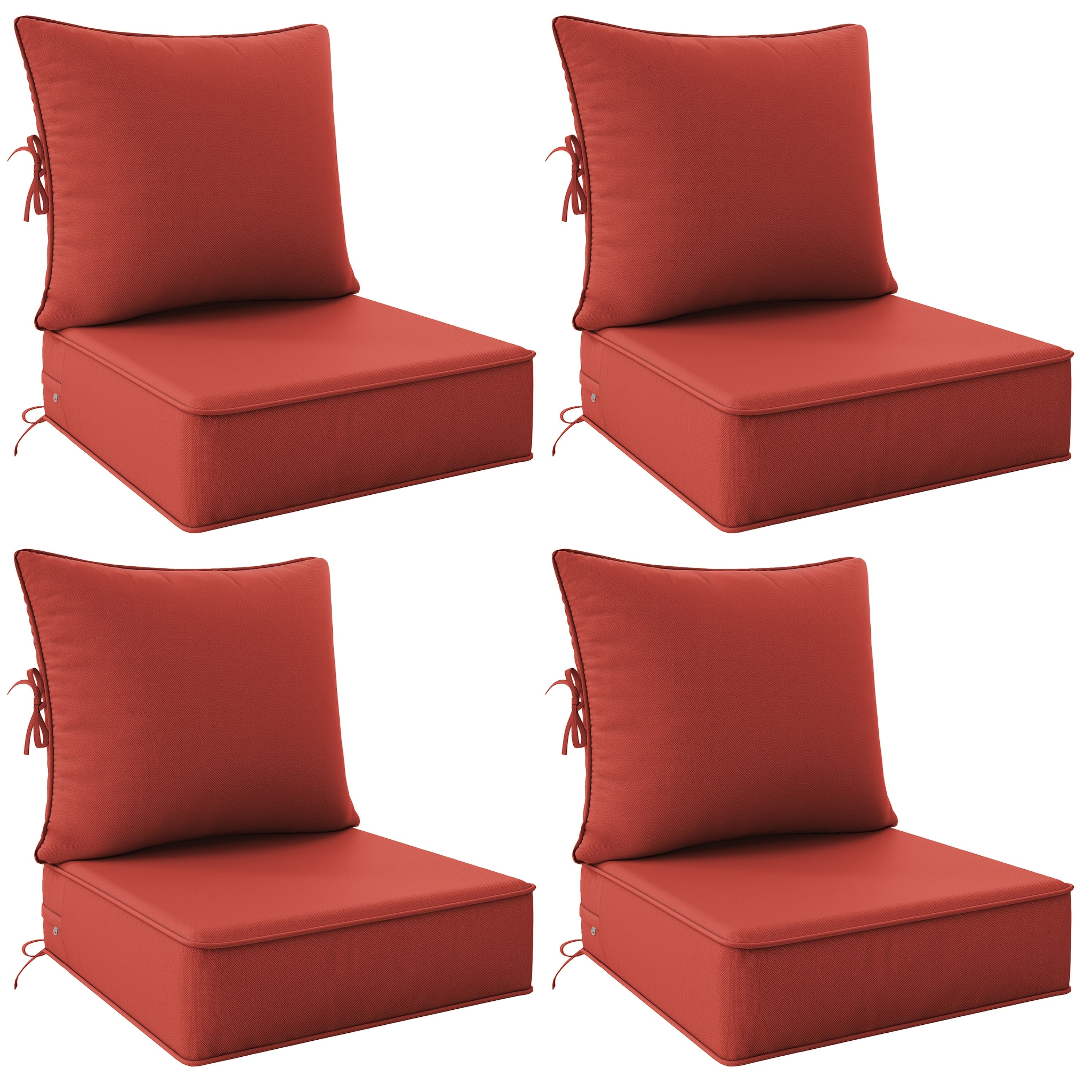 Outdoor Cushion Set of 1pc\u002F2pcs\u002F4pcs\u002F6pcs - Thick 35D High-Density Foam Cushions Measuring 24*24*6.5 Inches, Featuring Quick Rebound, High Durability, And Easy Cleaning, Suitable for Outdoor Furniture Like Sofas And Patio Chairs