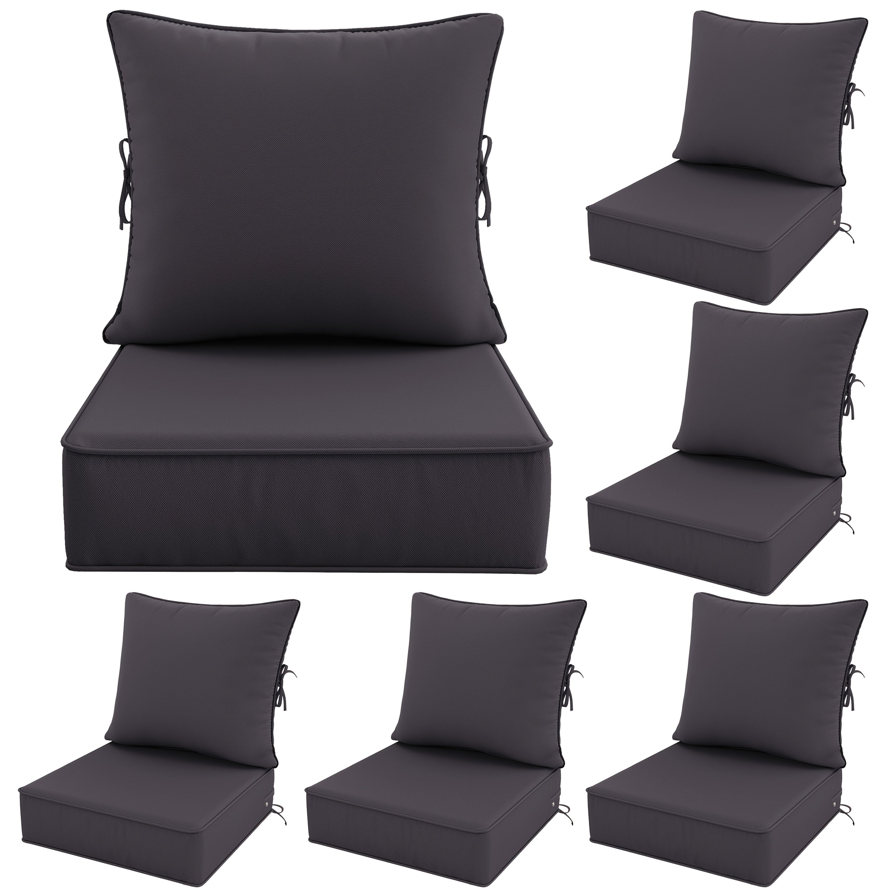 Outdoor Cushion Set of 1pc\u002F2pcs\u002F4pcs\u002F6pcs - Thick 35D High-Density Foam Cushions Measuring 24*24*6.5 Inches, Featuring Quick Rebound, High Durability, And Easy Cleaning, Suitable for Outdoor Furniture Like Sofas And Patio Chairs