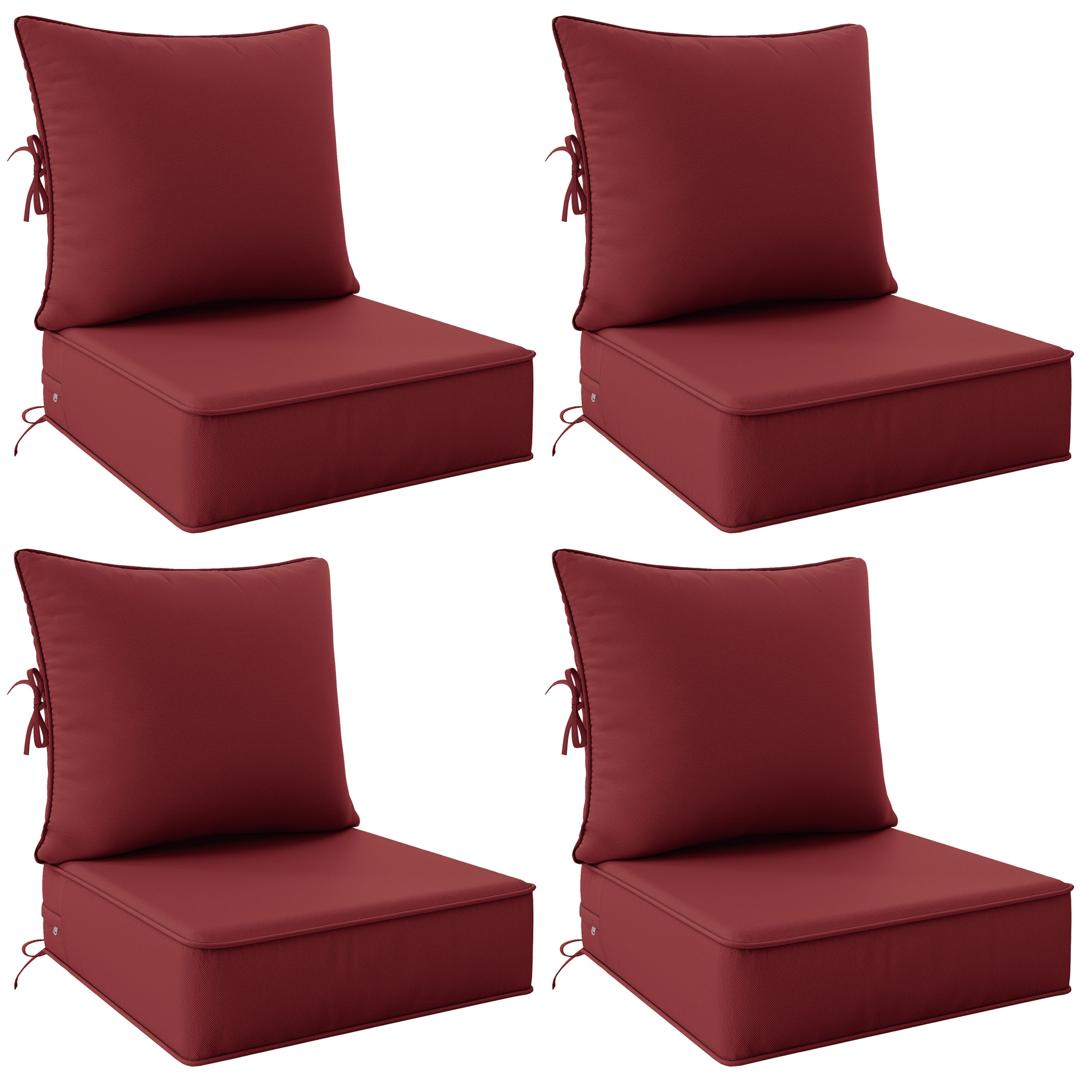 Outdoor Cushion Set of 1pc\u002F2pcs\u002F4pcs\u002F6pcs - Thick 35D High-Density Foam Cushions Measuring 24*24*6.5 Inches, Featuring Quick Rebound, High Durability, And Easy Cleaning, Suitable for Outdoor Furniture Like Sofas And Patio Chairs