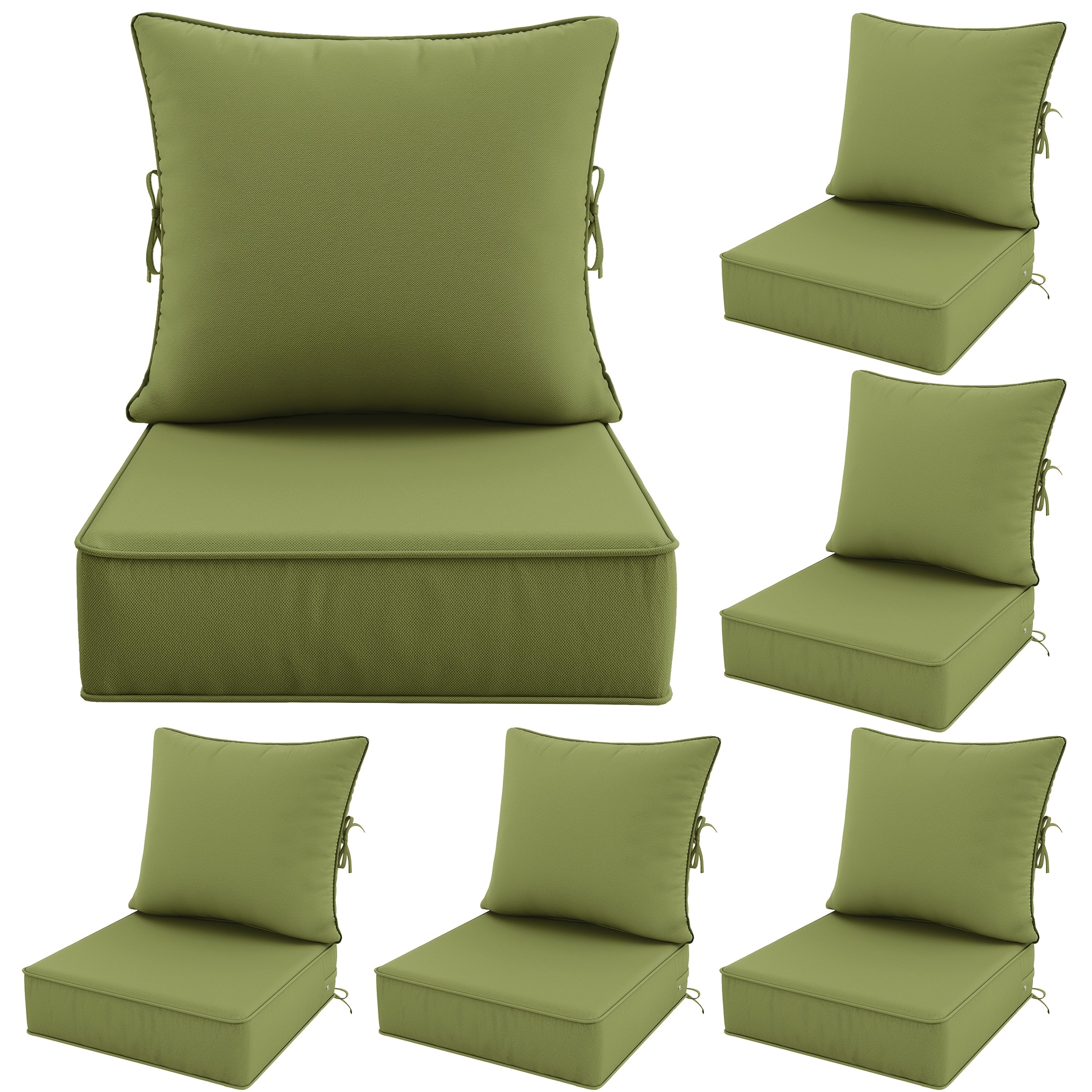Outdoor Cushion Set of 1pc\u002F2pcs\u002F4pcs\u002F6pcs - Thick 35D High-Density Foam Cushions Measuring 24*24*6.5 Inches, Featuring Quick Rebound, High Durability, And Easy Cleaning, Suitable for Outdoor Furniture Like Sofas And Patio Chairs