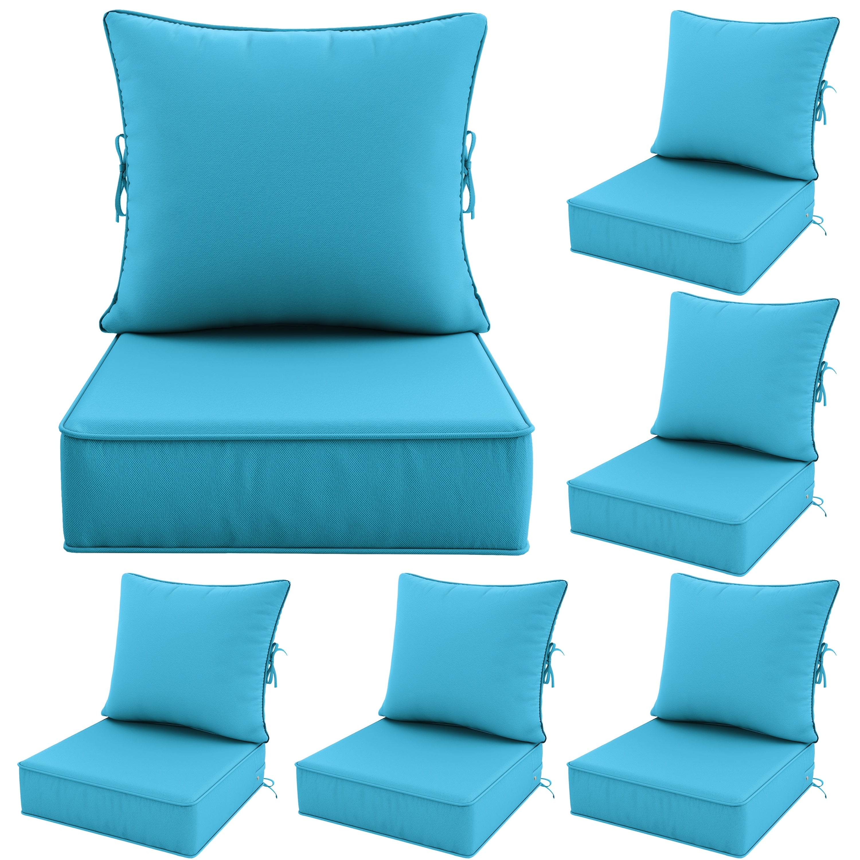 Outdoor Cushion Set of 1pc\u002F2pcs\u002F4pcs\u002F6pcs - Thick 35D High-Density Foam Cushions Measuring 24*24*6.5 Inches, Featuring Quick Rebound, High Durability, And Easy Cleaning, Suitable for Outdoor Furniture Like Sofas And Patio Chairs