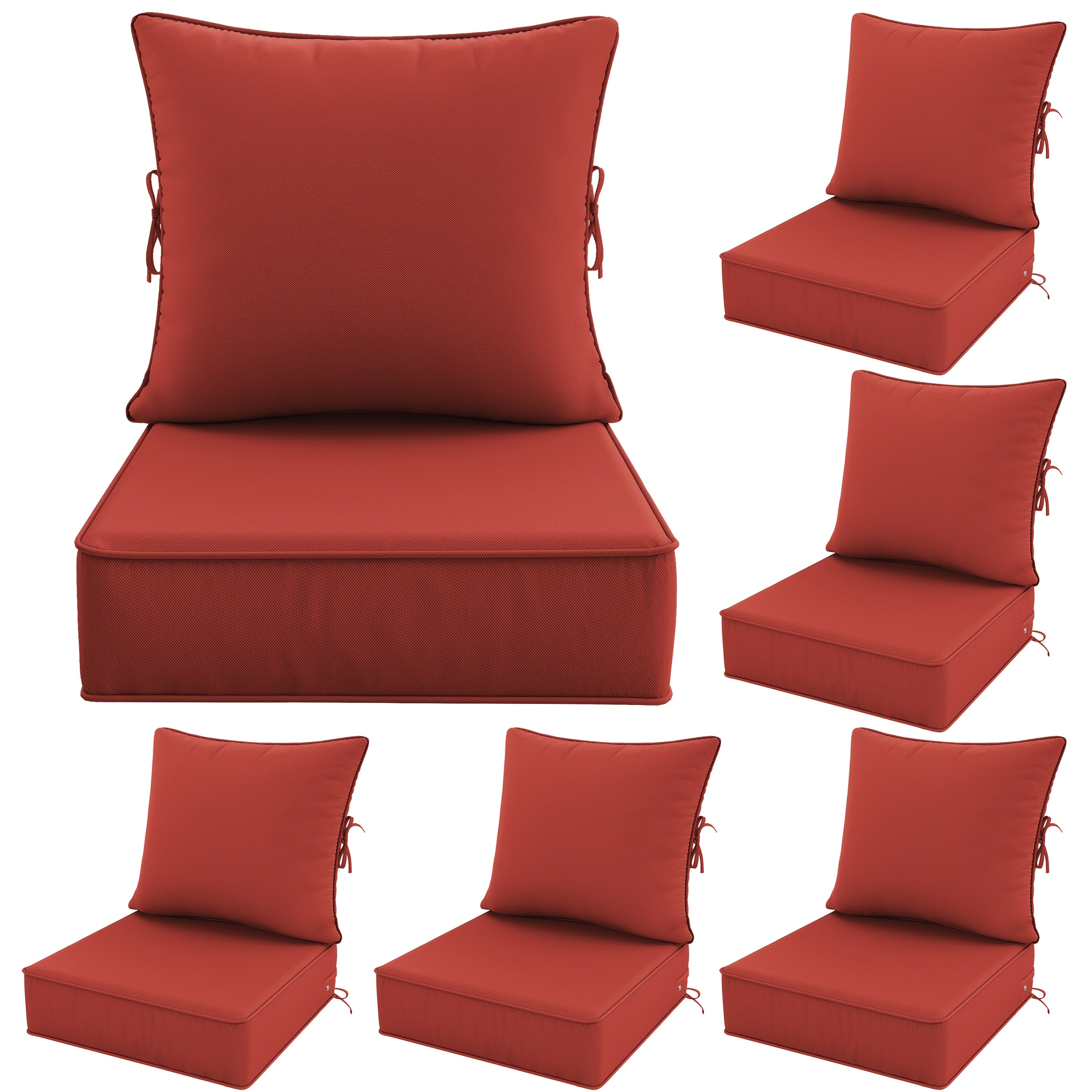 Outdoor Cushion Set of 1pc\u002F2pcs\u002F4pcs\u002F6pcs - Thick 35D High-Density Foam Cushions Measuring 24*24*6.5 Inches, Featuring Quick Rebound, High Durability, And Easy Cleaning, Suitable for Outdoor Furniture Like Sofas And Patio Chairs