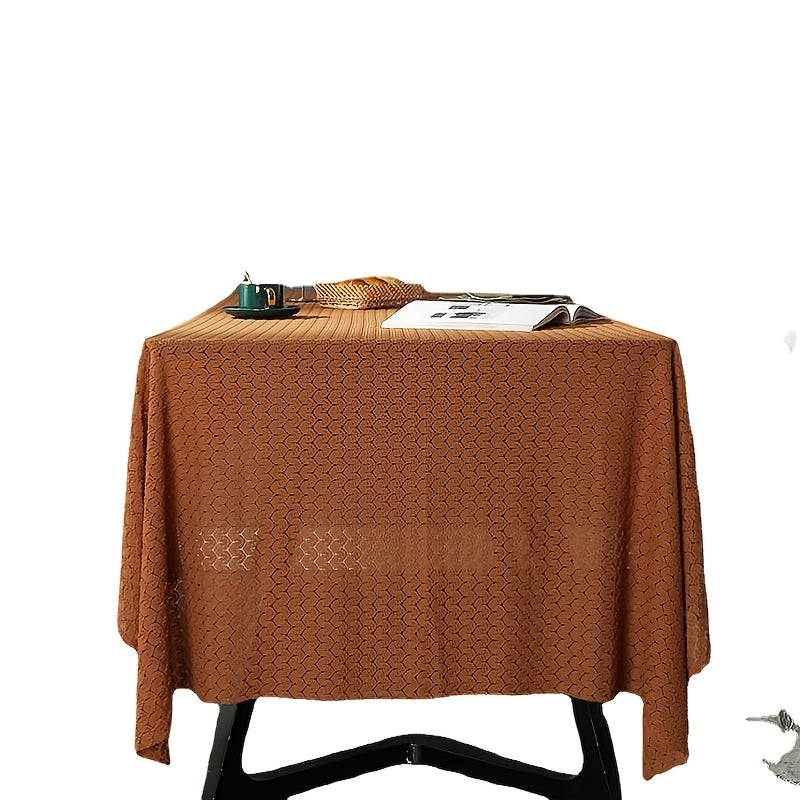 Nordic Style Lace Tablecloth for Weddings, Solid Color Rectangular Table Mat