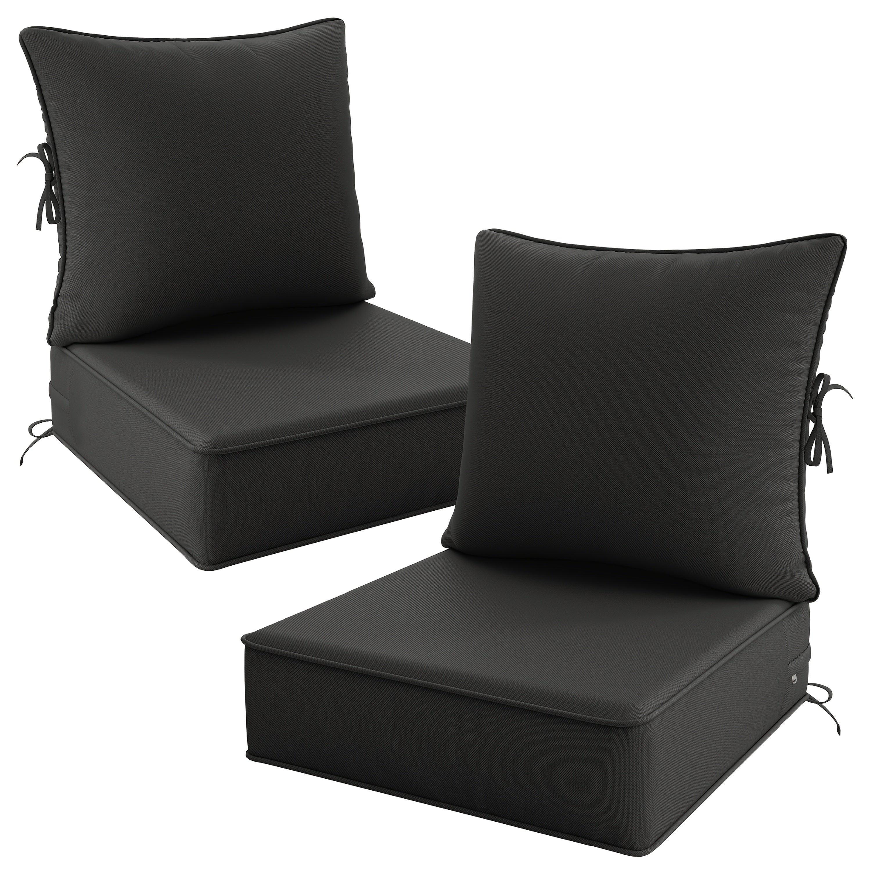 Outdoor Cushion Set of 1pc\u002F2pcs\u002F4pcs\u002F6pcs - Thick 35D High-Density Foam Cushions Measuring 24*24*6.5 Inches, Featuring Quick Rebound, High Durability, And Easy Cleaning, Suitable for Outdoor Furniture Like Sofas And Patio Chairs