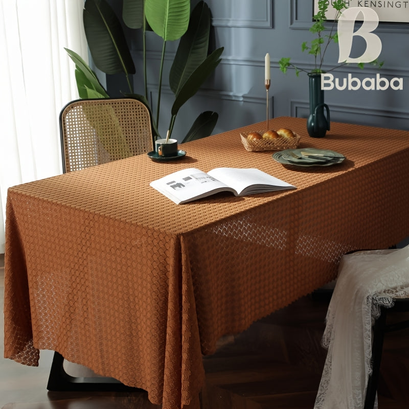Nordic Style Lace Tablecloth for Weddings, Solid Color Rectangular Table Mat