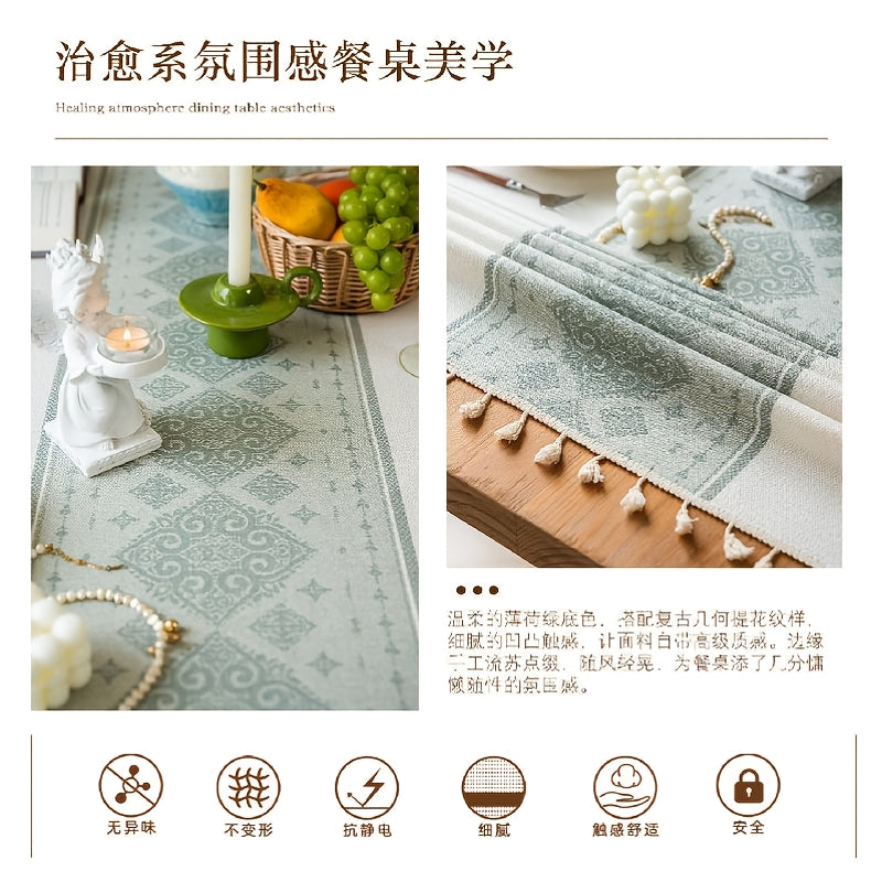 Jacquard Tassel Tablecloth