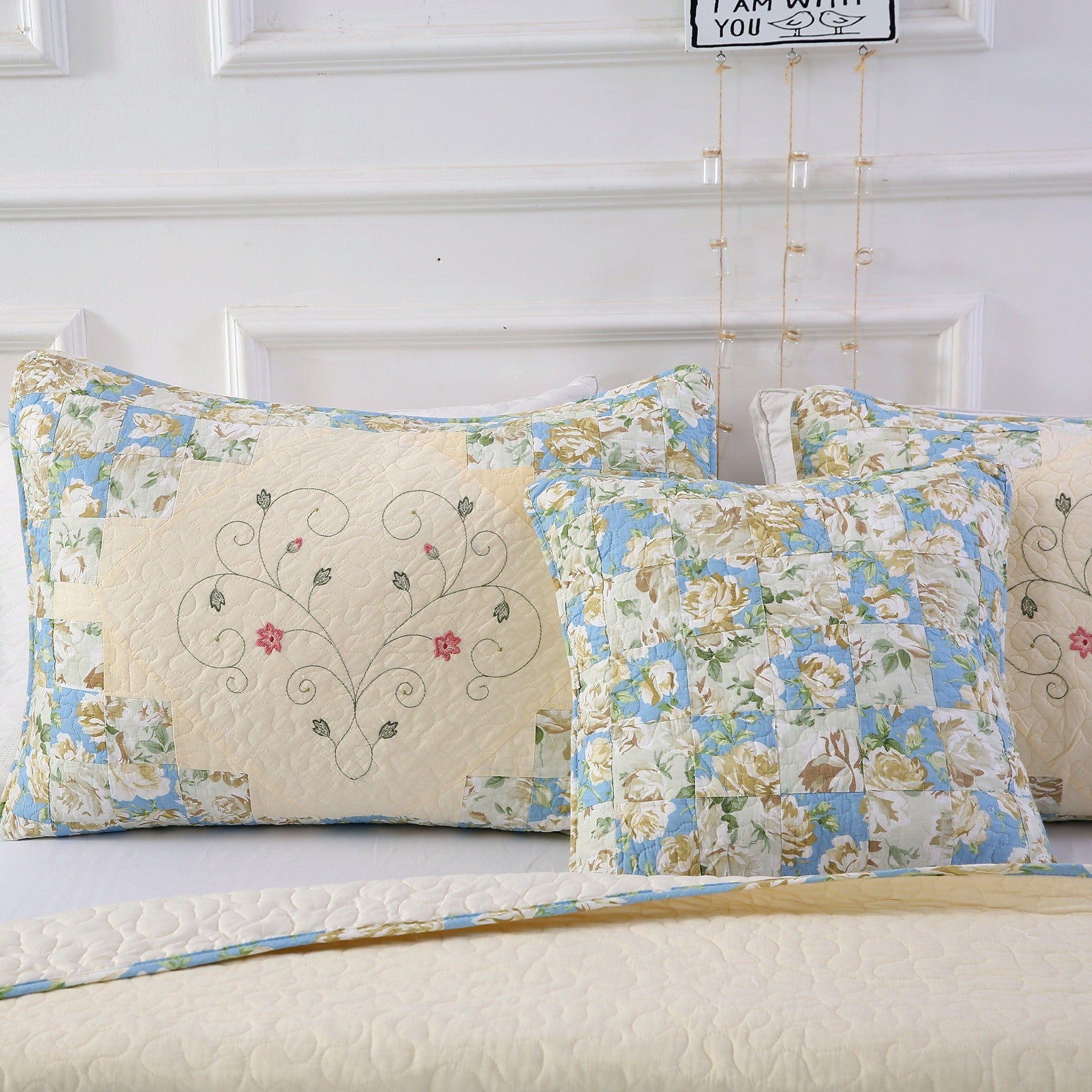 1pc Luxurious Cotton Stitched Embroidery Cushion - Soft Decorative Throw Pillow for Home, Bedroom, College Dorm, Camper, RV and Guestroom - - Machine Washable