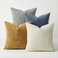 Set of 4 Bohemian Soft Chenille Textured Decorative Pillow Covers 18X18 Inches, Ideal for Farmhouse Style in All Seasons